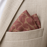 Terracotta Leaf Silhouette Silk Pocket Square — product photograph 4