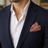 Terracotta Leaf Silhouette Silk Pocket Square — product photograph 2
