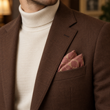 Terracotta Leaf Silhouette Silk Pocket Square — product photograph 5