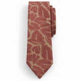Terracotta Leaf Silhouette Silk Tie — Front blade product layout