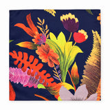 The Mighty Blue Jungle pocket square — full flat product.