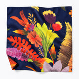 The Mighty Blue Jungle pocket square — unfolded studio detail.