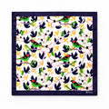 Tropical Birds and Flowers pocket square — full flat product.