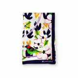 Tropical Birds and Flowers pocket square — folded product.