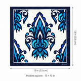 Turkish Floral pocket square — size guide.
