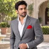 Valentine Red pocket square — outdoor lifestyle.