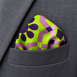 Weaving Pattern pocket square — close-up wearing detail.
