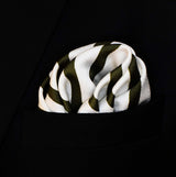 White & Green Stripes - Silk Pocket Square - Pocket Squares | Monzoro Pakistan