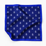 White Conifer pocket square — unfolded studio detail.