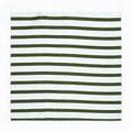 White & Green Stripes pocket square — full flat product.