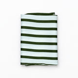 White & Green Stripes pocket square — folded product.