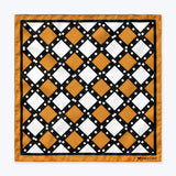 White Round Vector Design pocket square — full flat product.