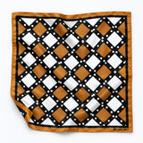 White Round Vector Design pocket square — unfolded studio detail.